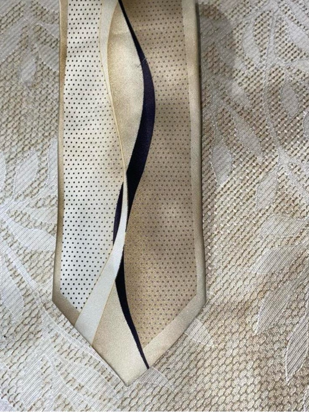 Stacy Adams Navy Tie with Gold Trim
